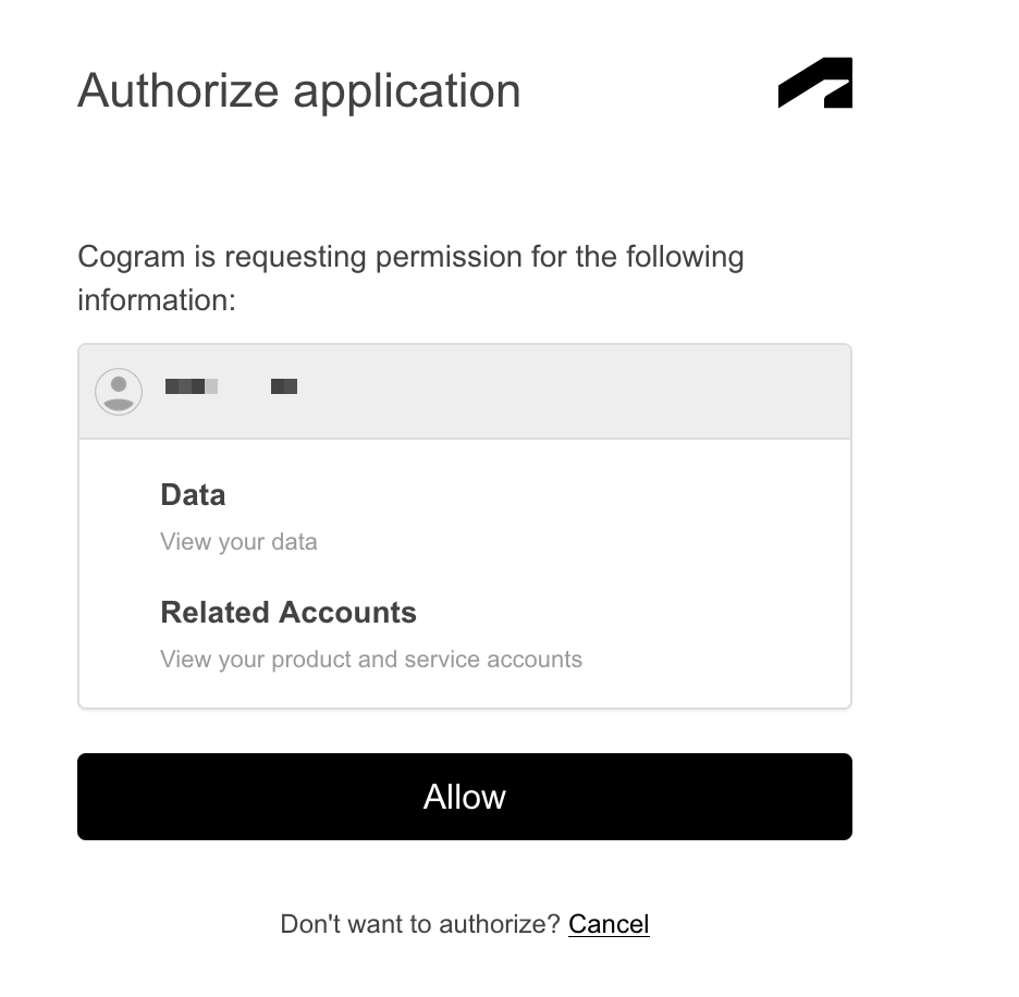 Autodesk Authorize application screen listing the permissions Cogram requests, with an Allow button